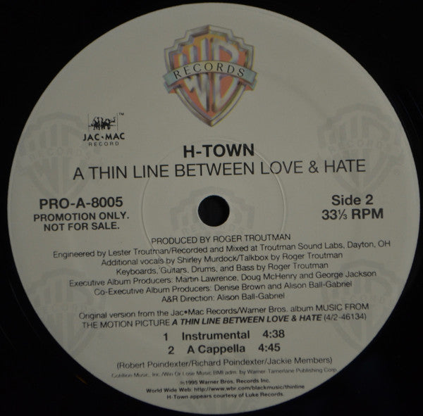 H-Town : Thin Line Between Love And Hate (12", Single, Promo)