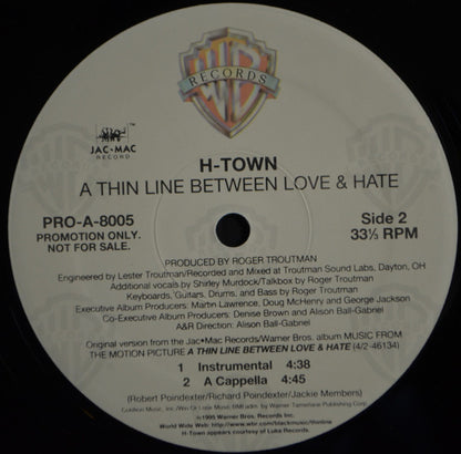 H-Town : Thin Line Between Love And Hate (12", Single, Promo)