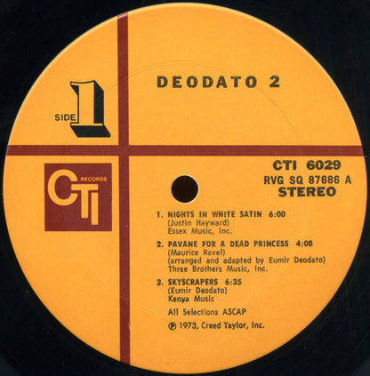 Eumir Deodato : Deodato 2 (LP, Album, Sid)