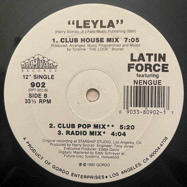 Latin Force Featuring Nengue : Leyla (12", Single, Whi)