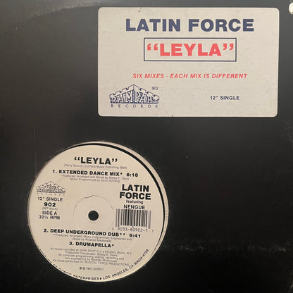 Latin Force Featuring Nengue : Leyla (12", Single, Whi)