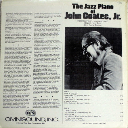 John Coates, Jr : The Jazz Piano Of John Coates, Jr (LP, Album)