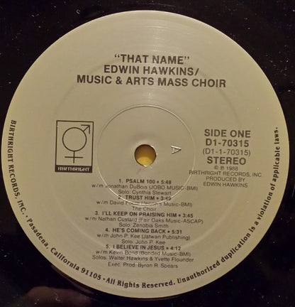 Edwin Hawkins & The Edwin Hawkins Music And Art Seminar Mass Choir : That Name (LP, Album)
