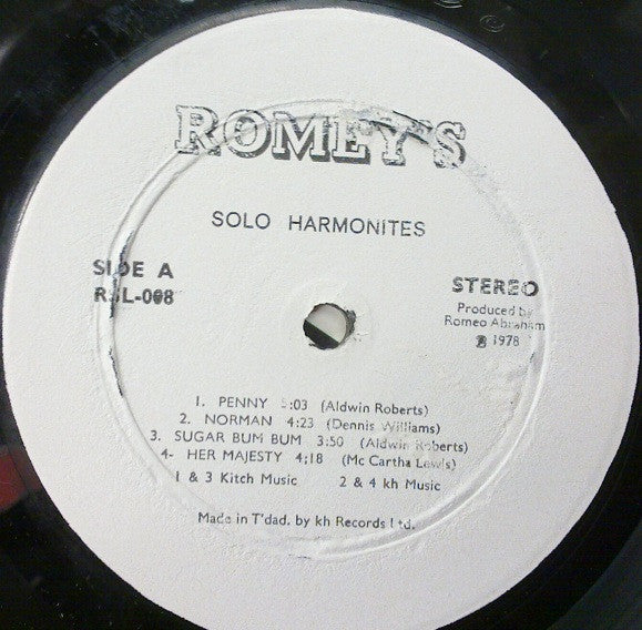 Solo Harmonites Steel Orchestra : Solo Harmonites (LP)