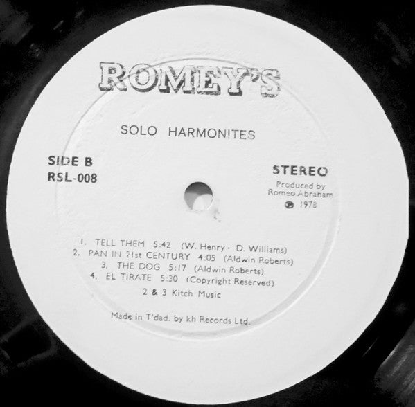 Solo Harmonites Steel Orchestra : Solo Harmonites (LP)