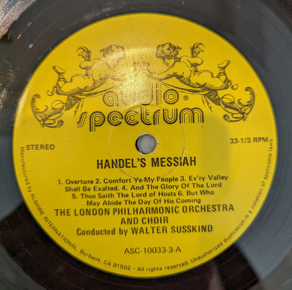Georg Friedrich Händel, London Philharmonic Orchestra, Walter Susskind, London Philharmonic Choir, Frederick Jackson : The Messiah (The Original Manuscript) (3xLP, Album + Box)