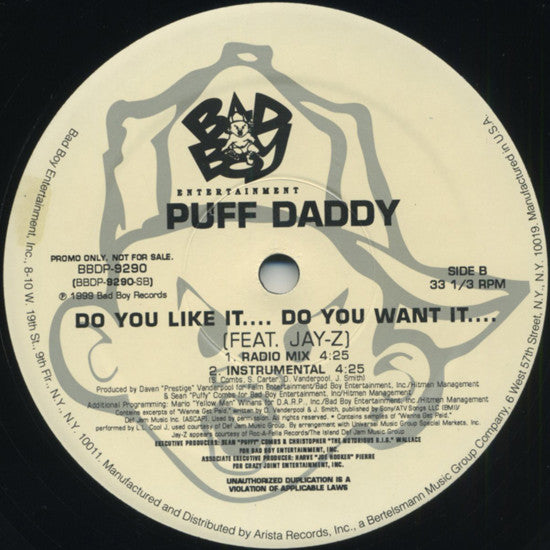 Puff Daddy : Real Niggas / Do You Like It.. Do You Want It... (12", Promo)