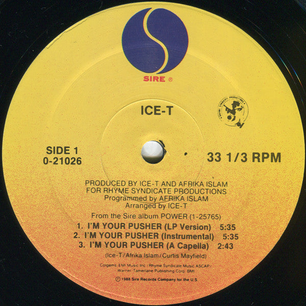 Ice-T : I'm Your Pusher (12", Maxi, SRC)