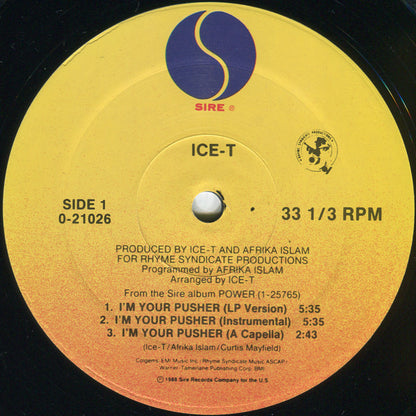 Ice-T : I'm Your Pusher (12", Maxi, SRC)