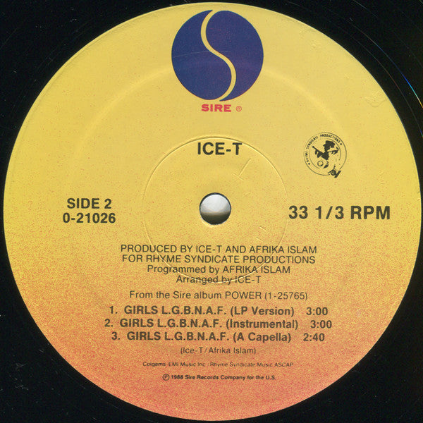 Ice-T : I'm Your Pusher (12", Maxi, SRC)