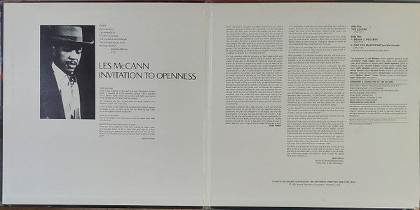 Les McCann : Invitation To Openness (LP, Album, PR )