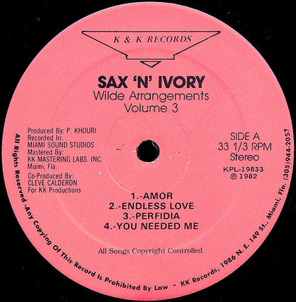 Sax 'N' Ivory : Wilde Arrangements - Volume 3 (LP, Album)