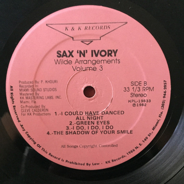 Sax 'N' Ivory : Wilde Arrangements - Volume 3 (LP, Album)