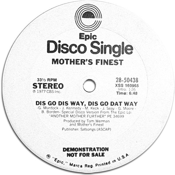 Mother's Finest : Dis Go Dis Way, Dis Go Dat Way (12", Promo)