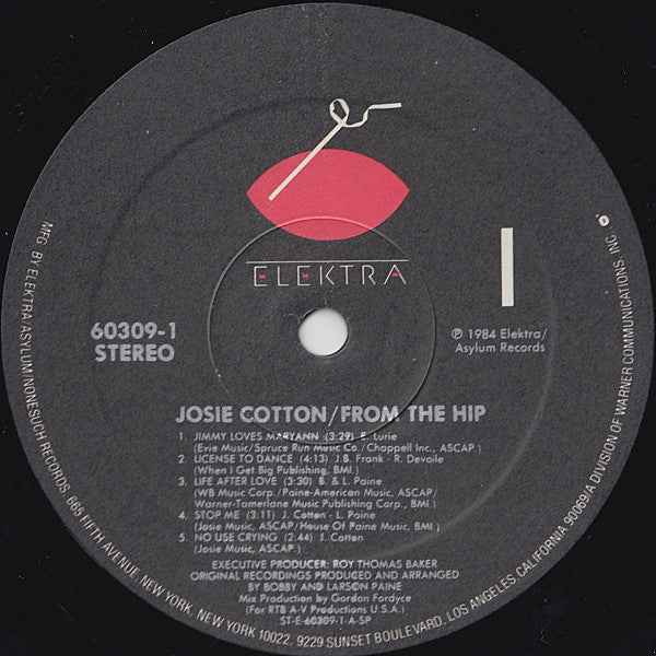 Josie Cotton : From The Hip (LP, Album, Spe)