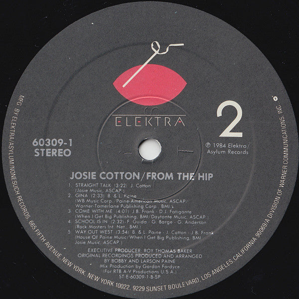 Josie Cotton : From The Hip (LP, Album, Spe)