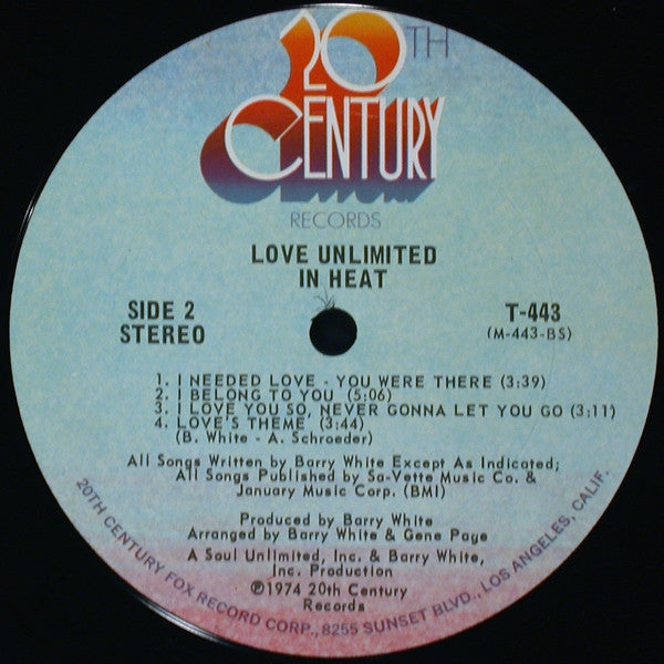 Love Unlimited : In Heat (LP, Album, Pit)