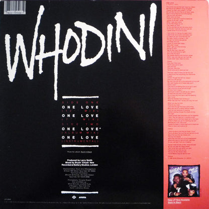 Whodini : One Love (12")