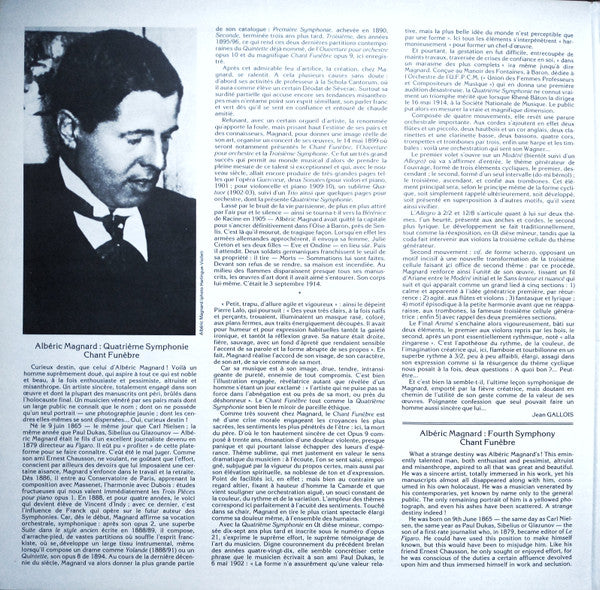 Albéric Magnard - Orchestre National Du Capitole De Toulouse, Michel Plasson : Symphonie N° 4, Op. 21 - Chant Funèbre, Op. 9 (LP)