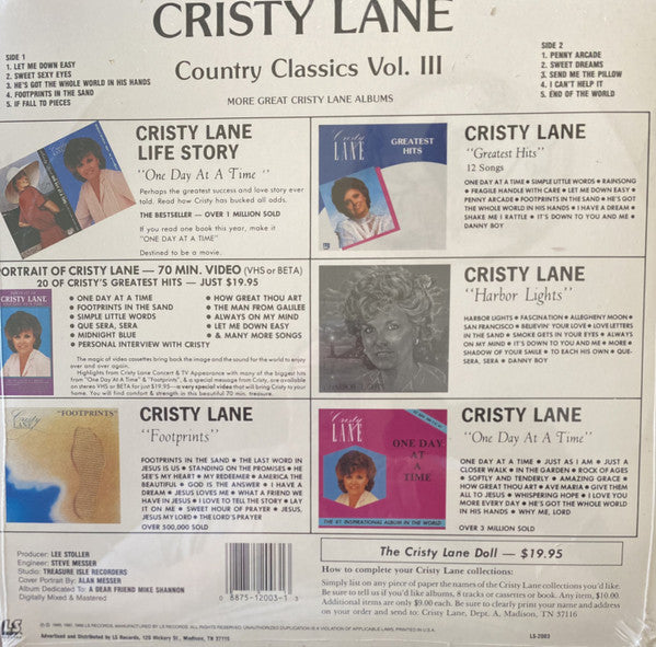 Cristy Lane : Country Classics Vol III (LP, Comp)