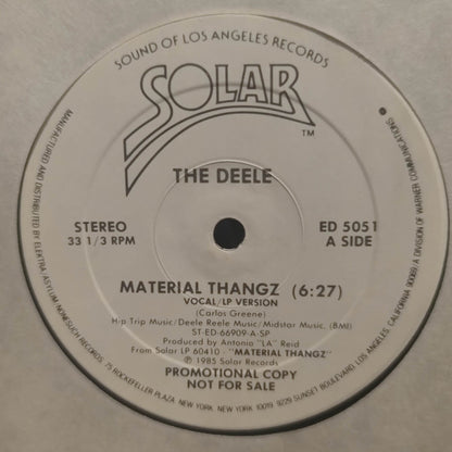 The Deele : Material Thangz (12", Promo, Spe)