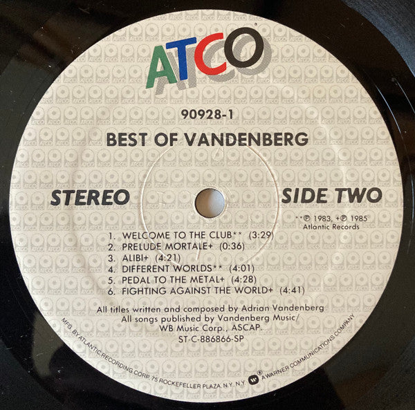 Vandenberg : Best Of Vandenberg -Promotional (LP, Comp)