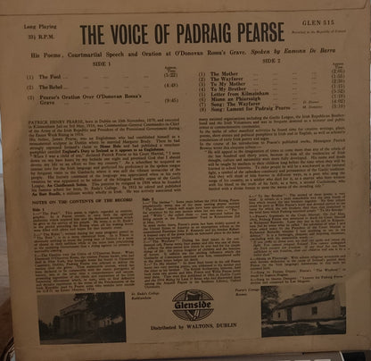 Eamonn De Barra : The Voice of Padraig Pearse (LP, Mono)