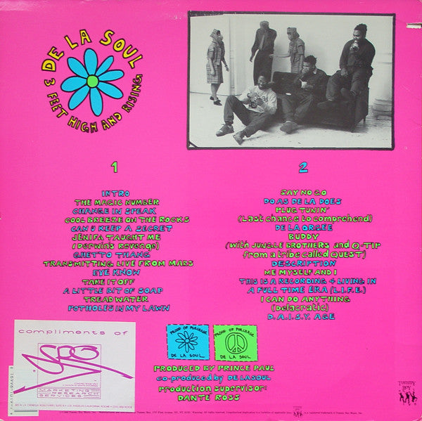 De La Soul : 3 Feet High And Rising (LP, Album, Promo)