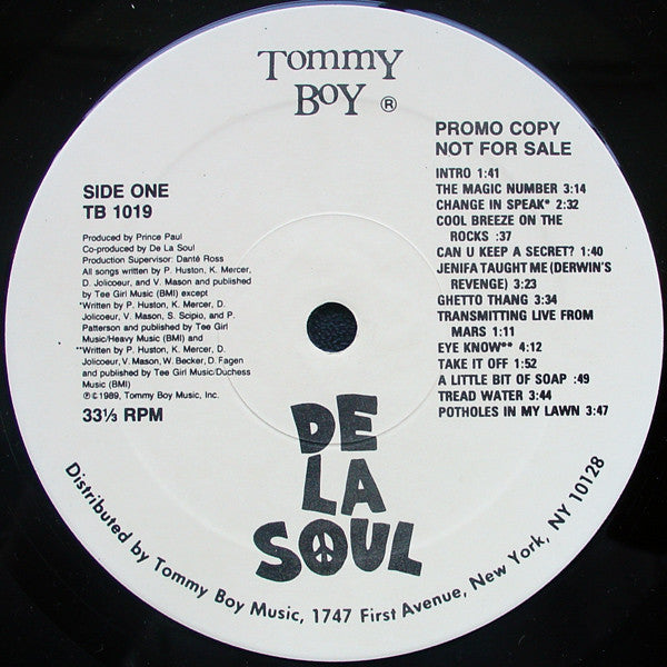 De La Soul : 3 Feet High And Rising (LP, Album, Promo)