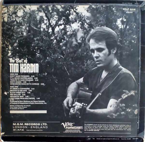 Tim Hardin : The Best Of Tim Hardin (LP, Comp)
