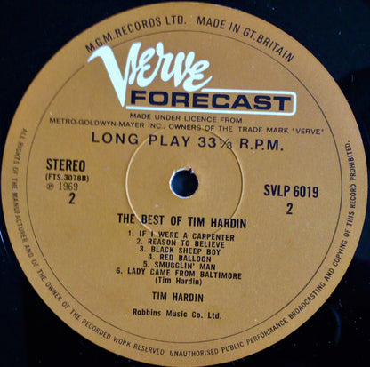 Tim Hardin : The Best Of Tim Hardin (LP, Comp)