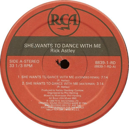 Rick Astley : She Wants To Dance With Me (12", All)