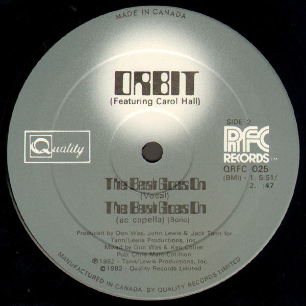 Orbit (3) Featuring Carol Hall : The Beat Goes On (12")