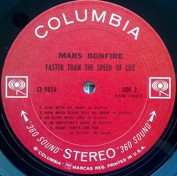 Mars Bonfire : Faster Than The Speed Of Life (LP, Album)