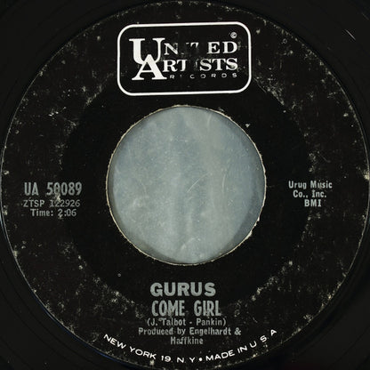 The Gurus (4) : Blue Snow Night / Come Girl (7", Single, Mono, Styrene, Pit)