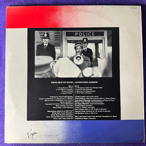 Linton Kwesi Johnson : Dread Beat An' Blood (LP, Album, RE, Gre)