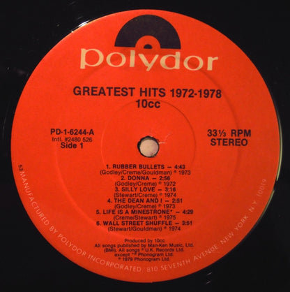 10cc : Greatest Hits 1972-1978 (LP, Comp)