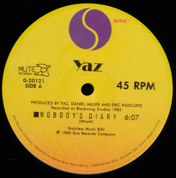 Yazoo : Nobody's Diary / State Farm (12", All)