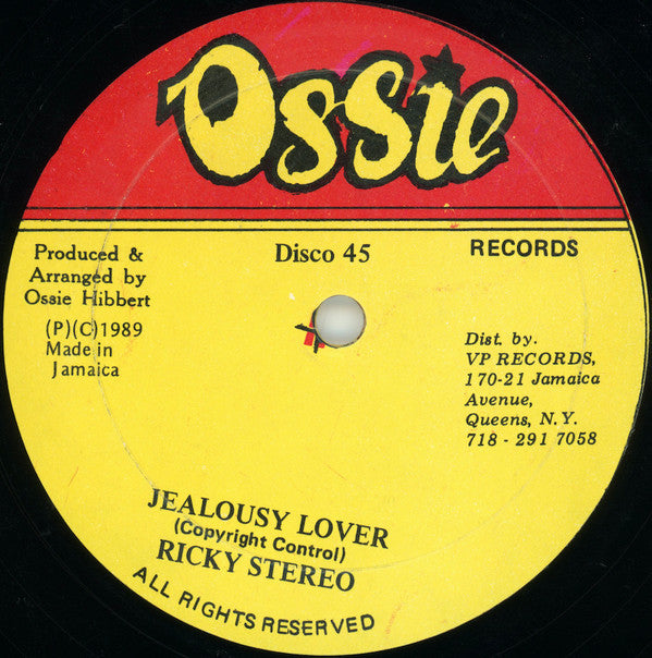 Ricky Stereo : Jealousy Lover (12")