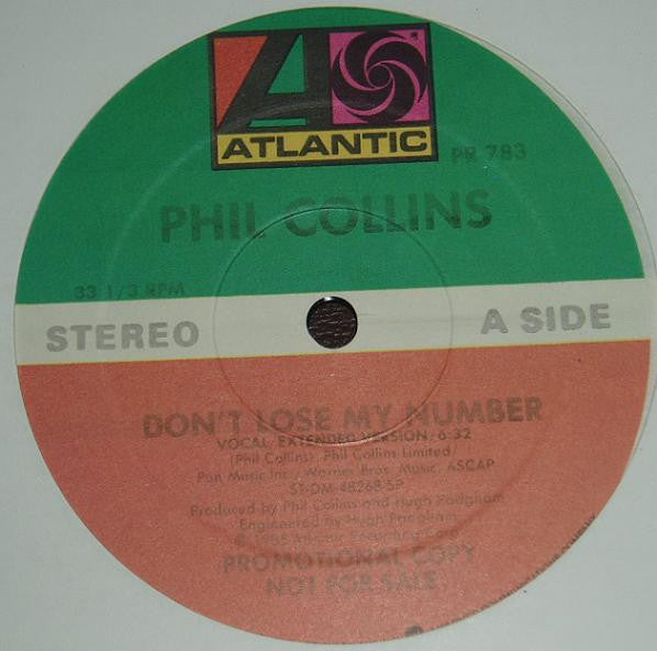 Phil Collins : Don't Lose My Number (12", Single, Promo, SP )
