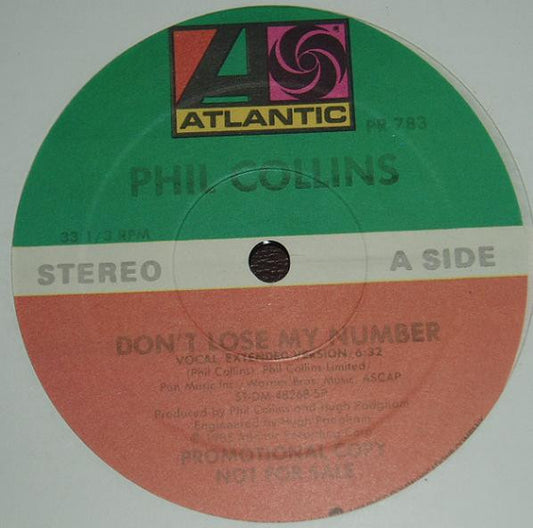 Phil Collins : Don't Lose My Number (12", Single, Promo, SP )