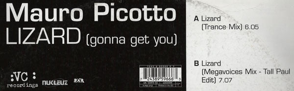 Mauro Picotto : Lizard (Gonna Get You) (12")