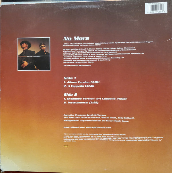 Ruff Endz : No More (12", Single)