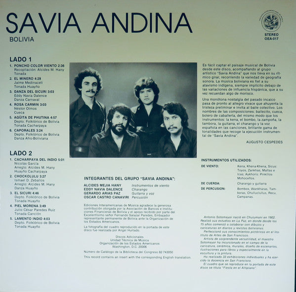 Savia Andina : Savia Andina (Bolivia) (LP, Comp)