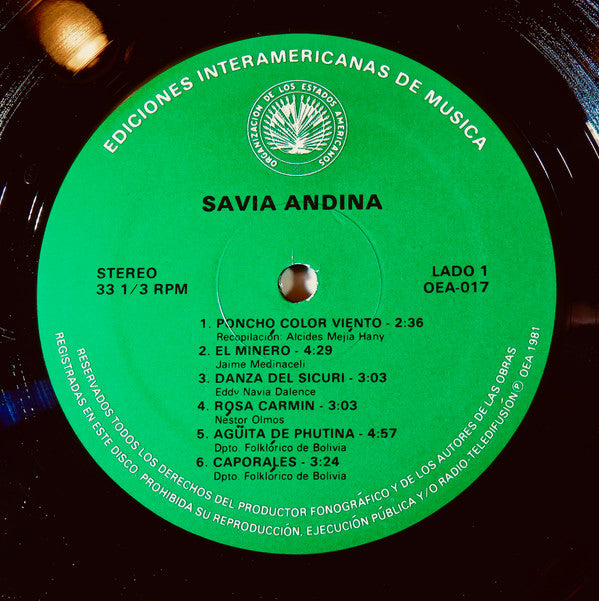 Savia Andina : Savia Andina (Bolivia) (LP, Comp)