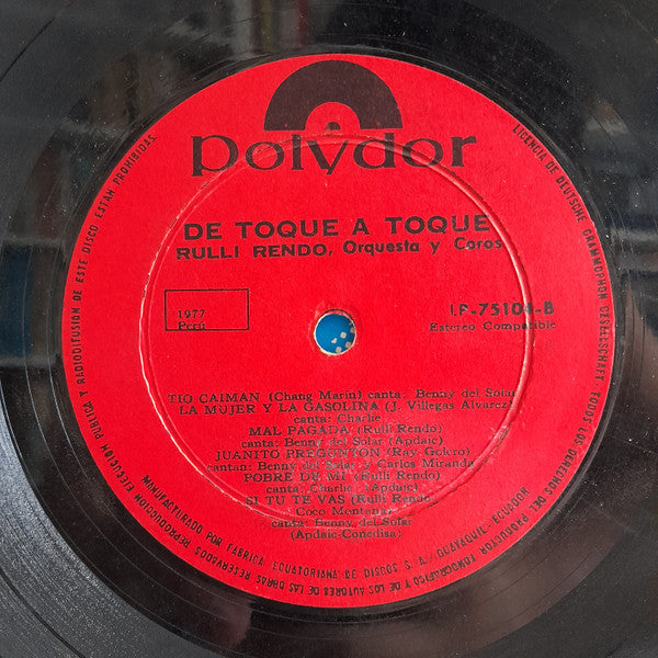 Rulli Rendo, Orquesta y Coros : De Toque A Toque (LP, Album, P/Mixed)