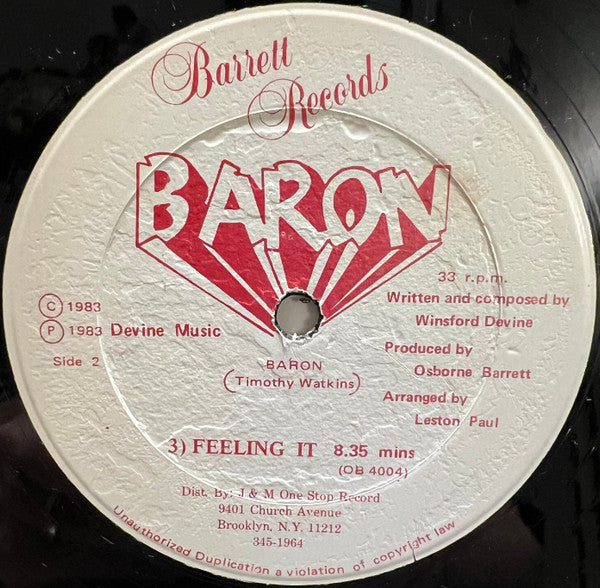 Baron (4) : The Jammer / Priscilla / Feeling It (12", EP)