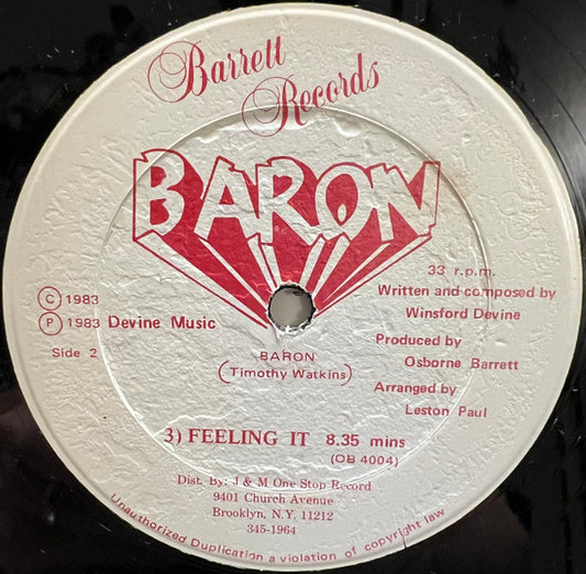 Baron (4) : The Jammer / Priscilla / Feeling It (12", EP)