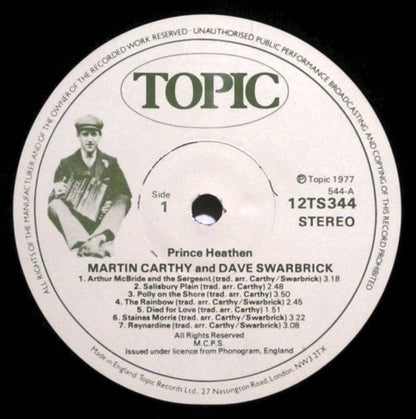 Martin Carthy And Dave Swarbrick : Prince Heathen (LP, Album, RE)