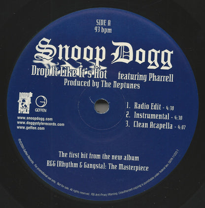 Snoop Dogg Featuring Pharrell Williams : Drop It Like It's Hot (12")